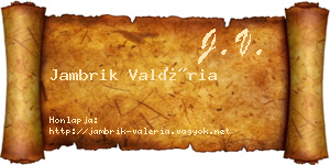 Jambrik Valéria névjegykártya